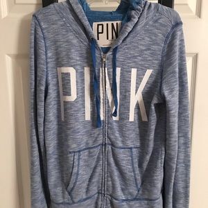 PINK by VS blue and white wash zip up jacket